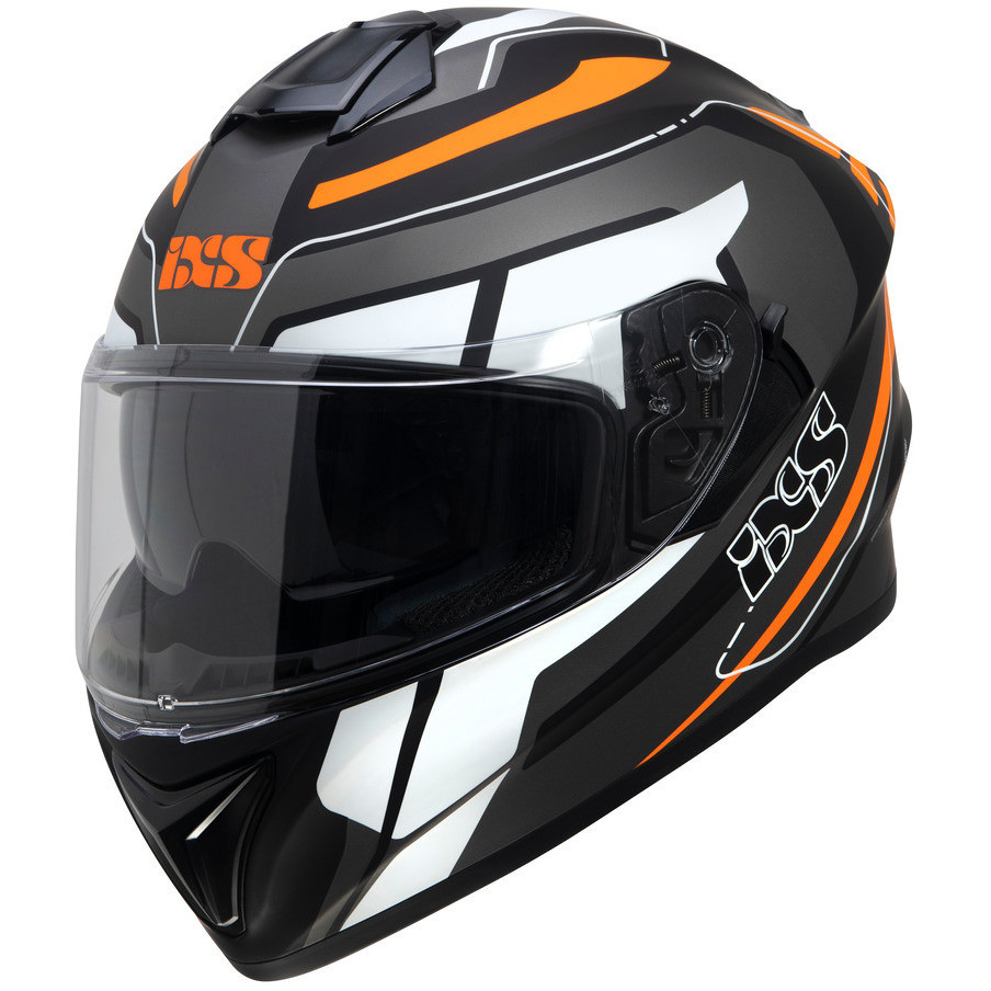 Casque Moto Intégral Ixs 216 2.2 Gris Noir Orange Neon