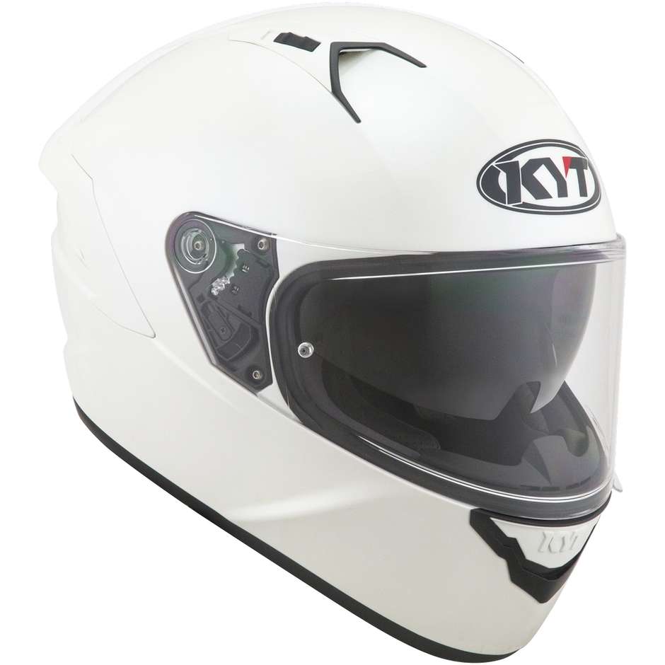 Casque moto intégral KYT NF-R PLAIN PEARL Blanc