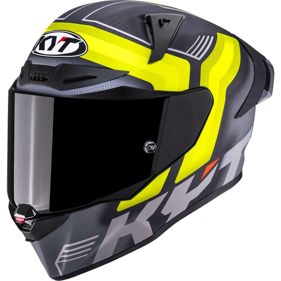 Casque moto intégral Kyt R1R CARBON ACCELERATOR jaune