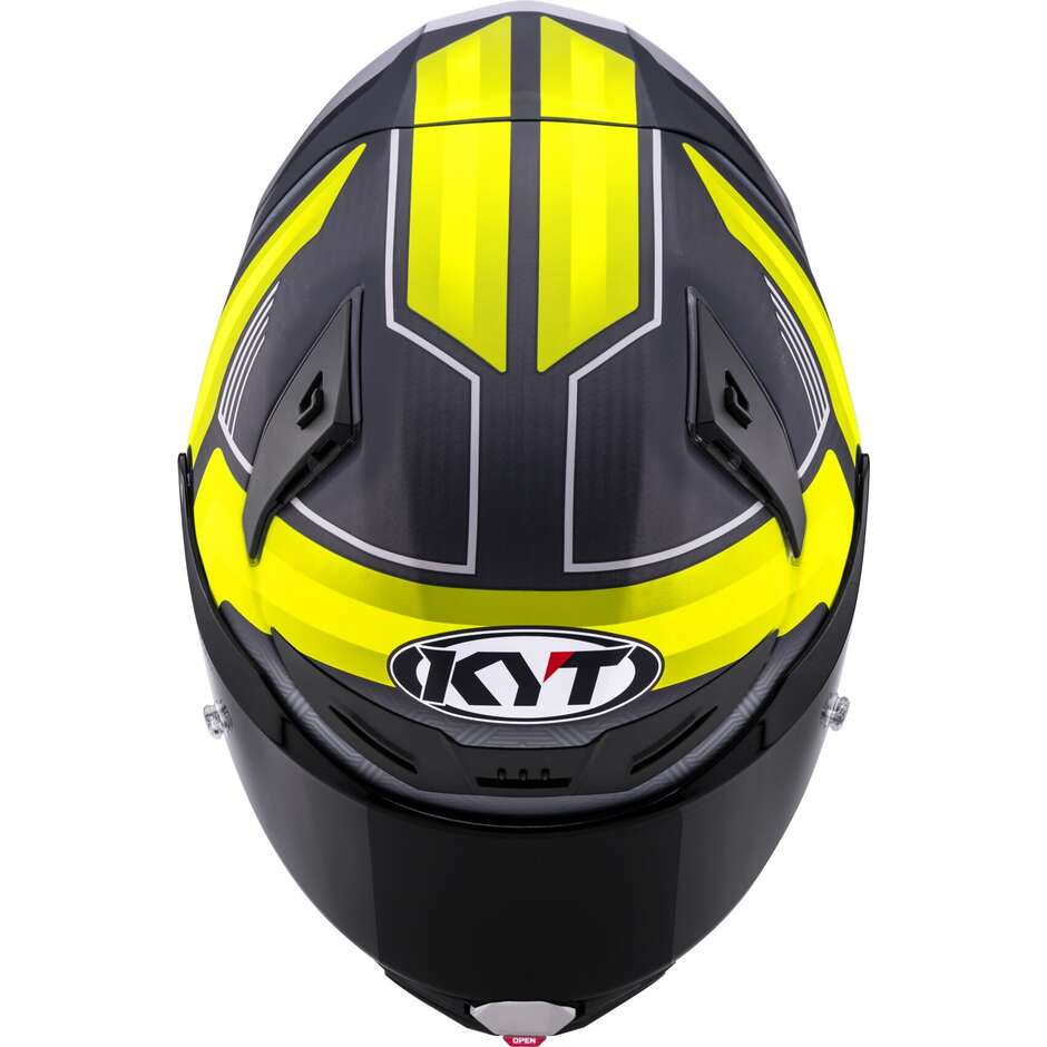 Casque moto intégral Kyt R1R CARBON ACCELERATOR jaune