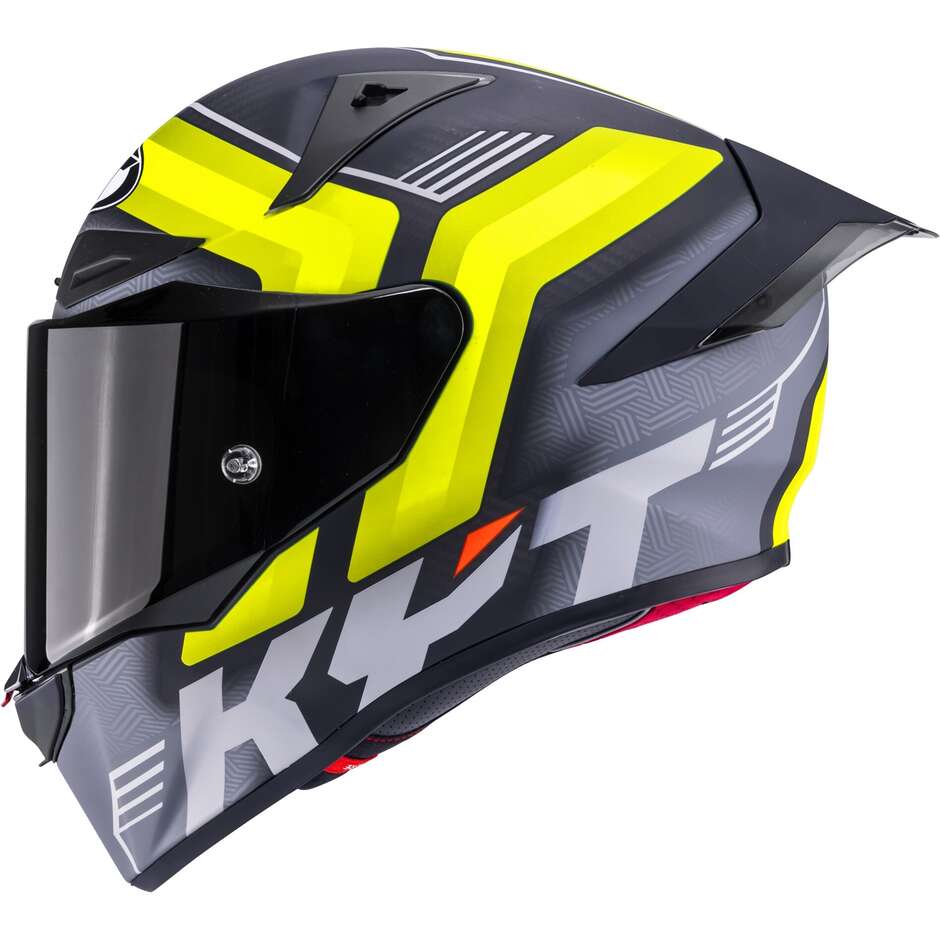 Casque moto intégral Kyt R1R CARBON ACCELERATOR jaune