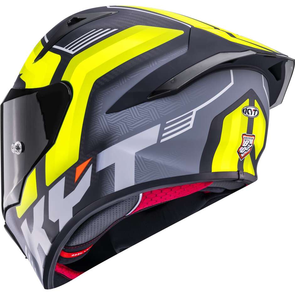 Casque moto intégral Kyt R1R CARBON ACCELERATOR jaune