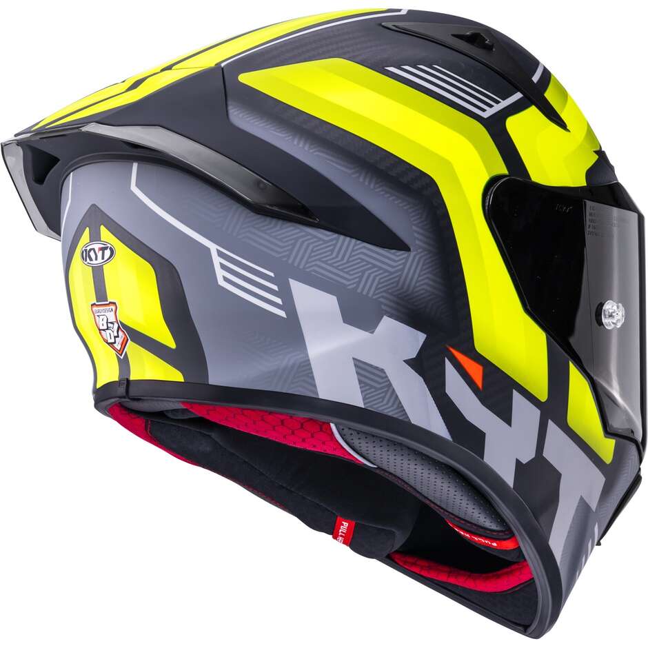 Casque moto intégral Kyt R1R CARBON ACCELERATOR jaune