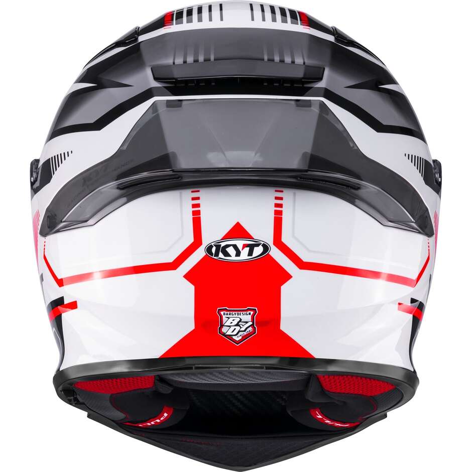 Casque moto intégral Kyt R2R PARSEC Touring Blanc Rouge