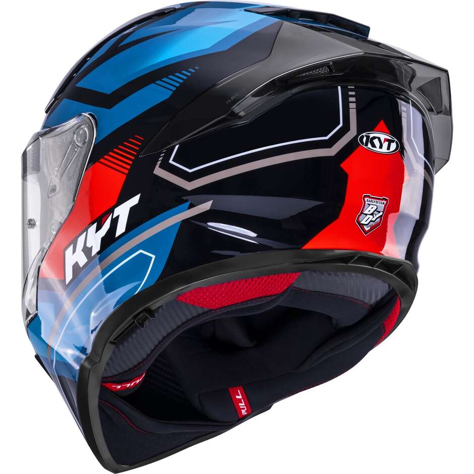 Casque moto intégral Kyt R2R PARSEC Touring Noir Bleu Rouge