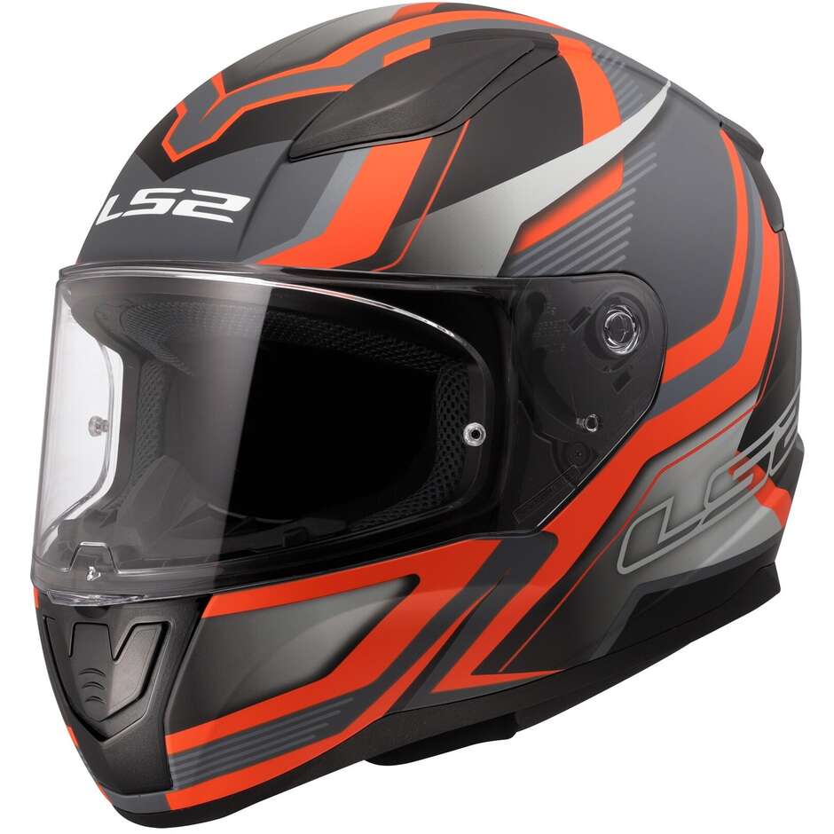 Casque Moto Intégral LS2 FF353 RAPID 2 FLITZ Orange Gris