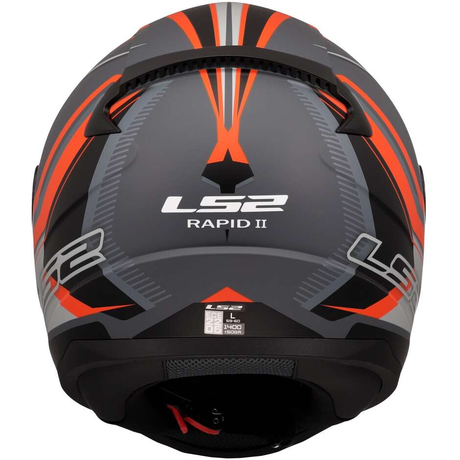 Casque Moto Intégral LS2 FF353 RAPID 2 FLITZ Orange Gris