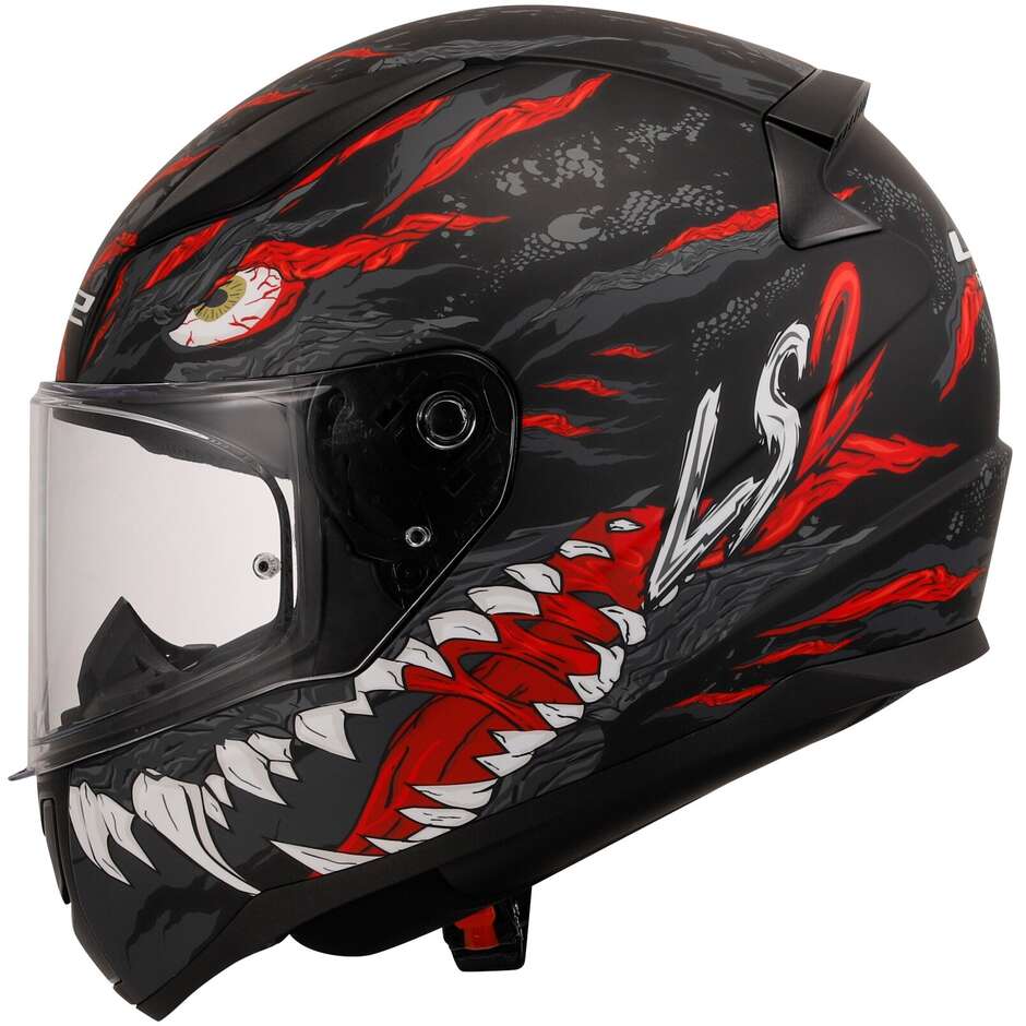 Casque Moto Intégral Ls2 FF353 RAPID 2 Kaiju Noir Mat Rouge Blanc