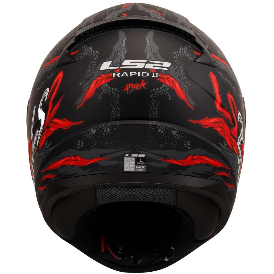 Casque Moto Intégral Ls2 FF353 RAPID 2 Kaiju Noir Mat Rouge Blanc