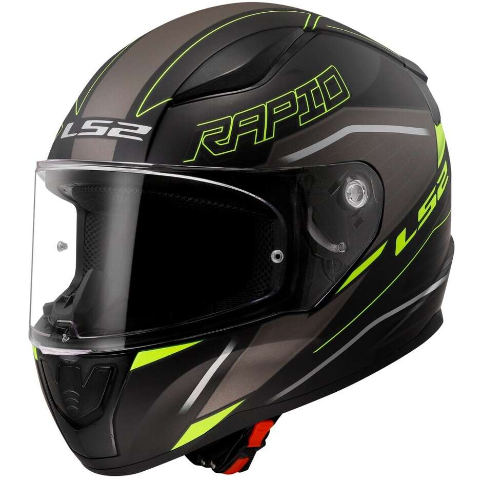 Casque Moto Intégral Ls2 FF353 RAPID 2 Rokku Noir Mat Jaune Fluo