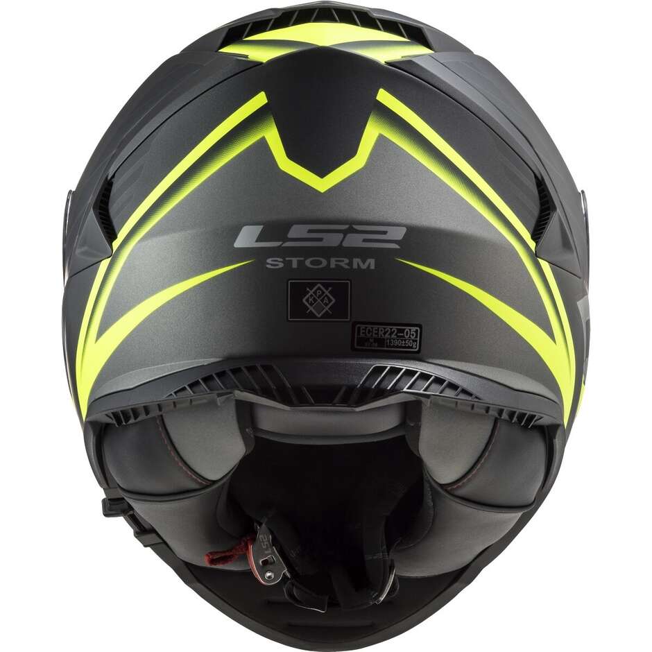Casque Moto Intégral Ls2 FF800 STORM 2 NERVE Noir Mat Jaune Fluo