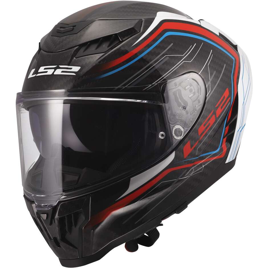 Casque moto intégral LS2 FF807 DRAGON SUBIC Blanc Bleu Rouge