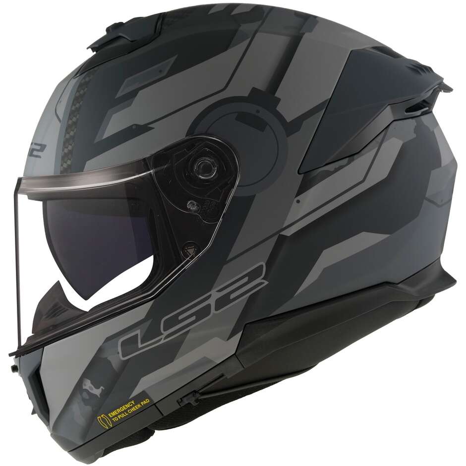 Casque Moto Intégral Ls2 FF808 STREAM 2 Shadow Gris Titane Mat