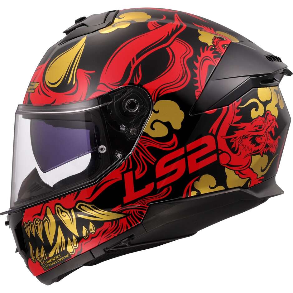 Casque Moto Intégral LS2 FF808 STREAM II DRAKO Noir Rouge