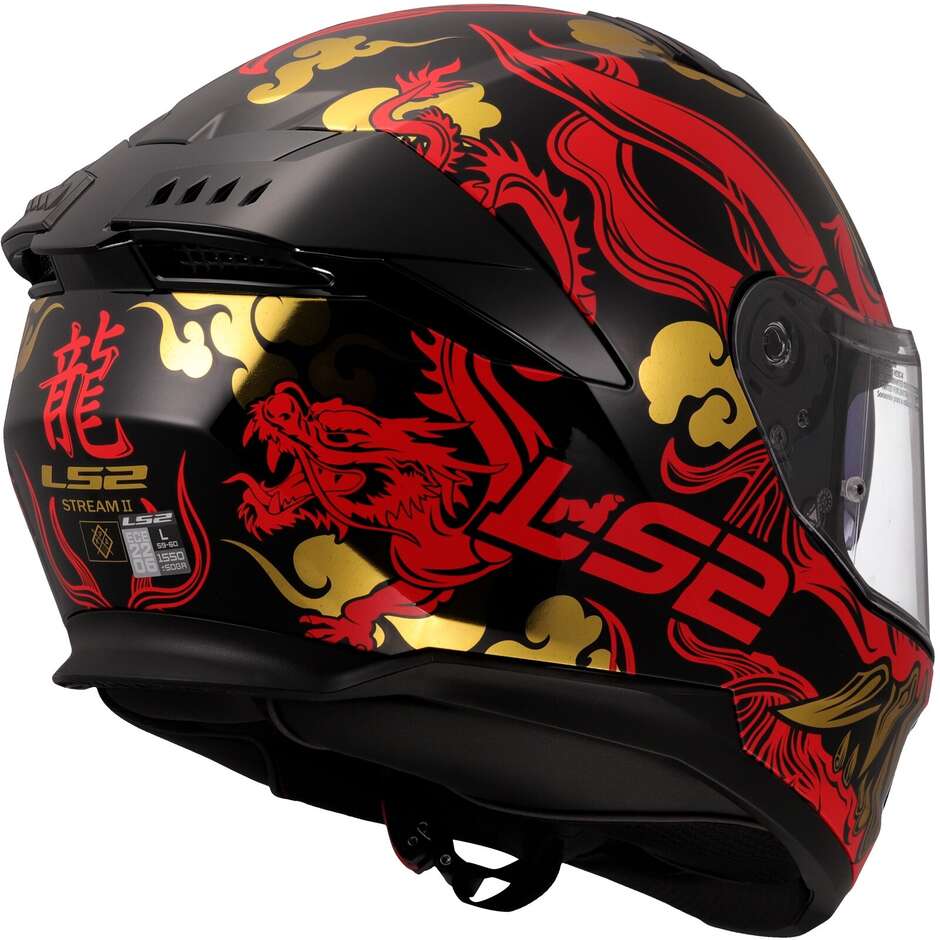 Casque Moto Intégral LS2 FF808 STREAM II DRAKO Noir Rouge