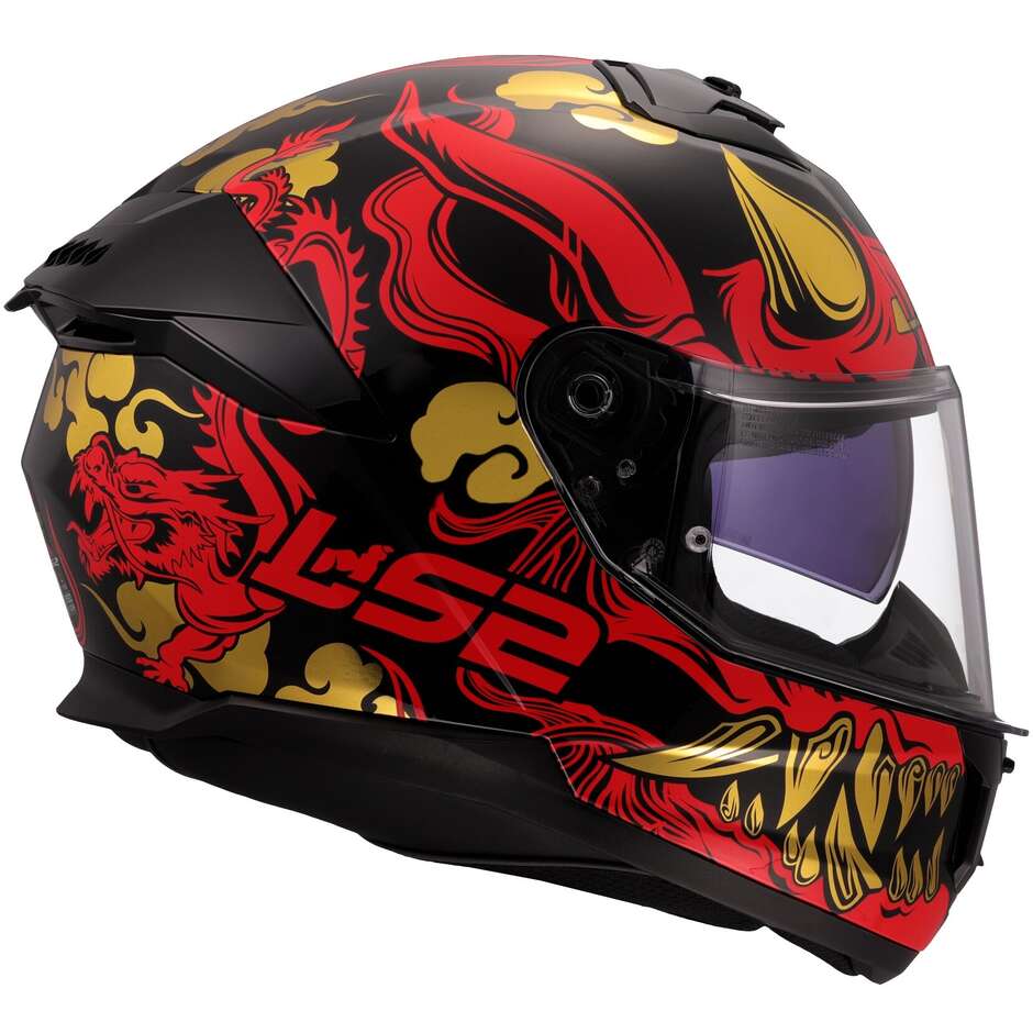 Casque Moto Intégral LS2 FF808 STREAM II DRAKO Noir Rouge