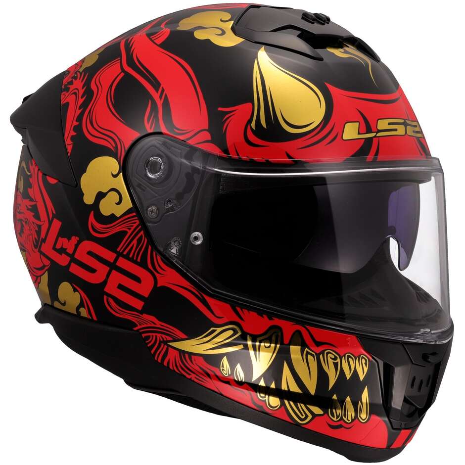 Casque Moto Intégral LS2 FF808 STREAM II DRAKO Noir Rouge