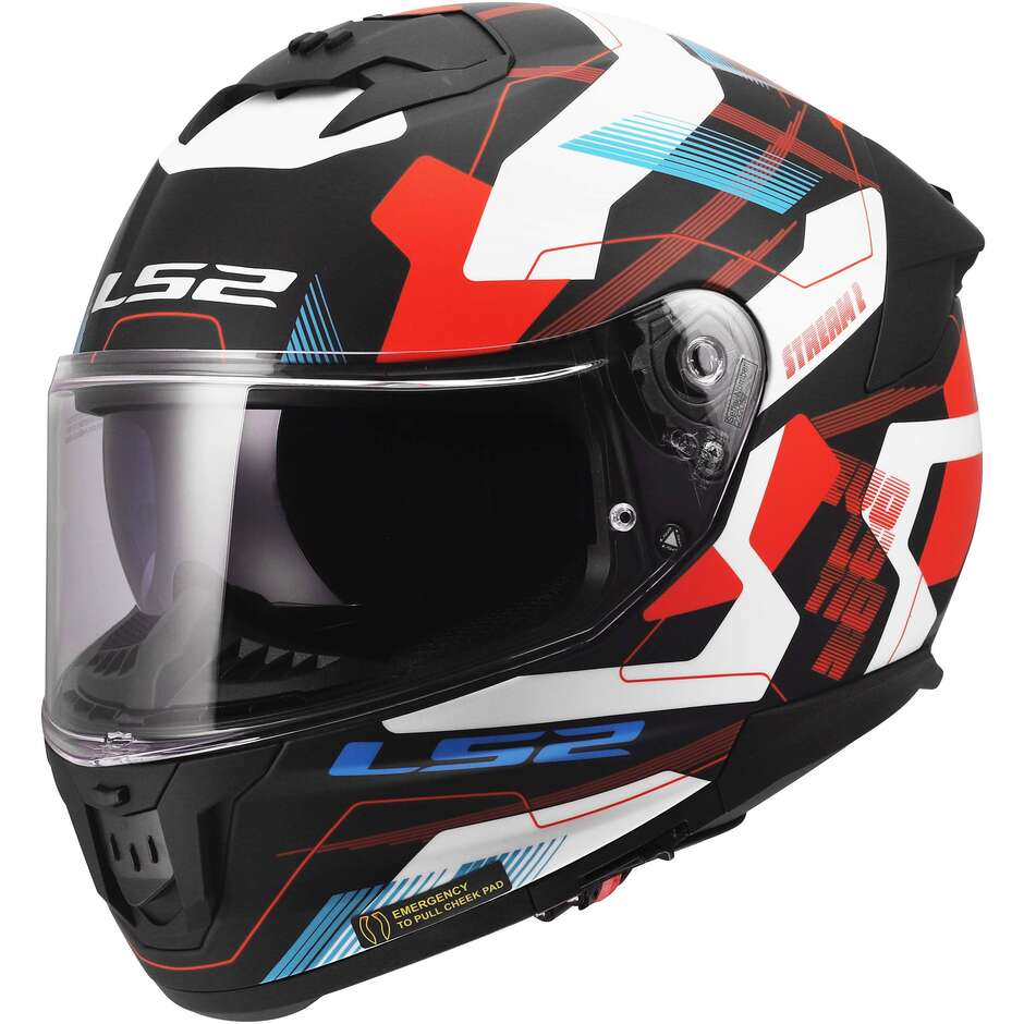 Casque moto intégral LS2 FF808 STREAM II MIKA Blanc Bleu Rouge