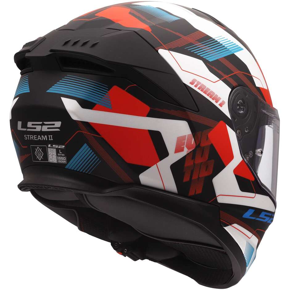 Casque moto intégral LS2 FF808 STREAM II MIKA Blanc Bleu Rouge