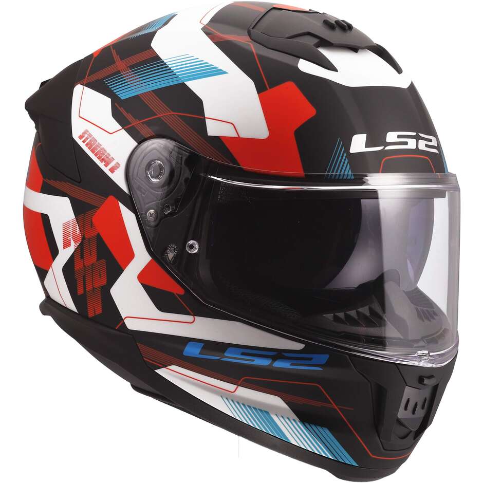 Casque moto intégral LS2 FF808 STREAM II MIKA Blanc Bleu Rouge