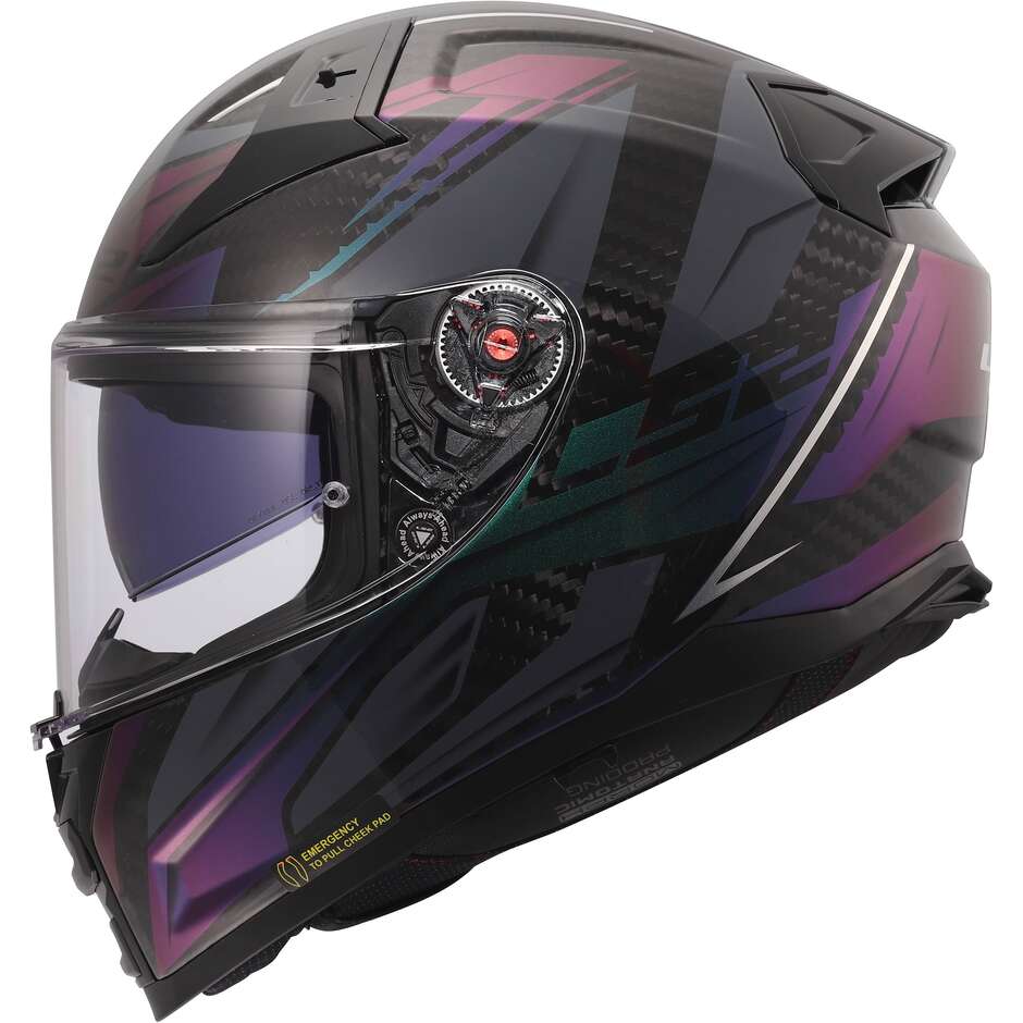 Casque moto intégral LS2 FF811 Vector II C Savage Chameleon Carbon