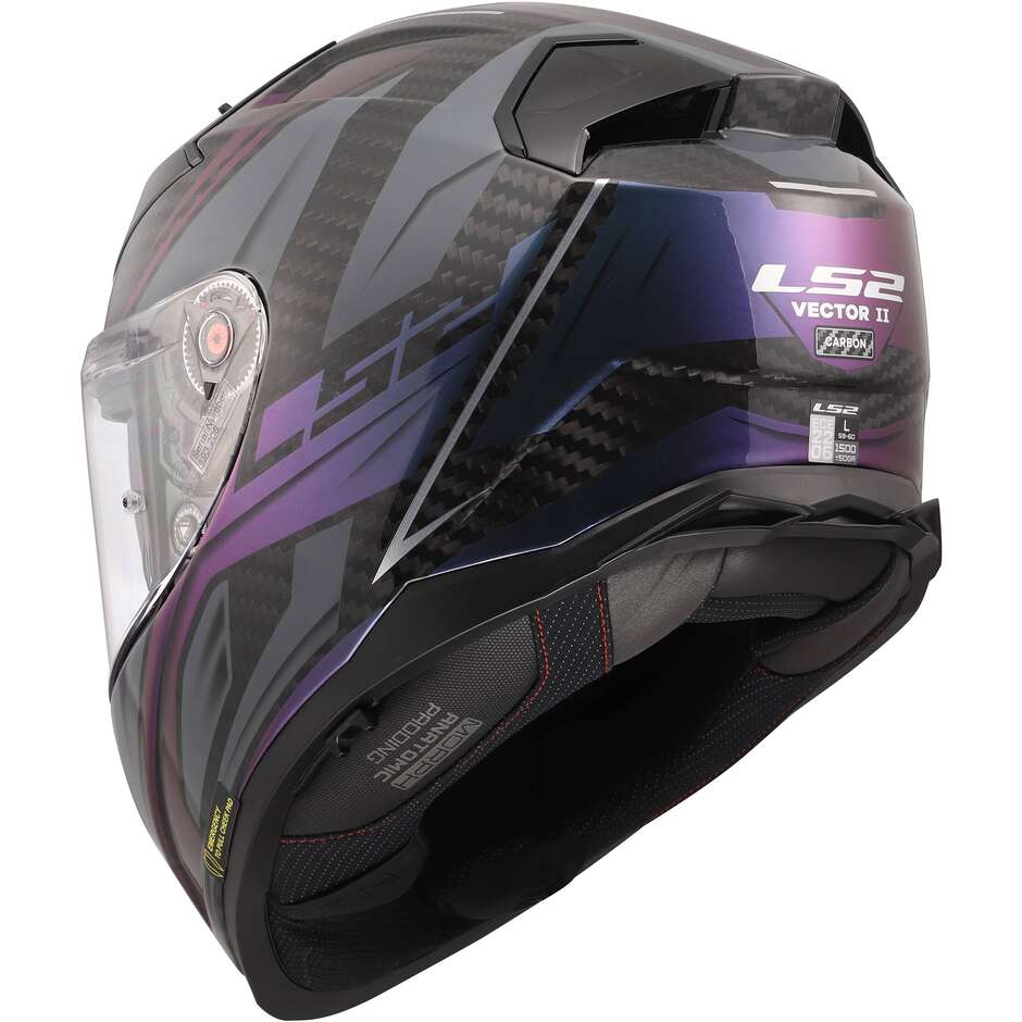 Casque moto intégral LS2 FF811 Vector II C Savage Chameleon Carbon