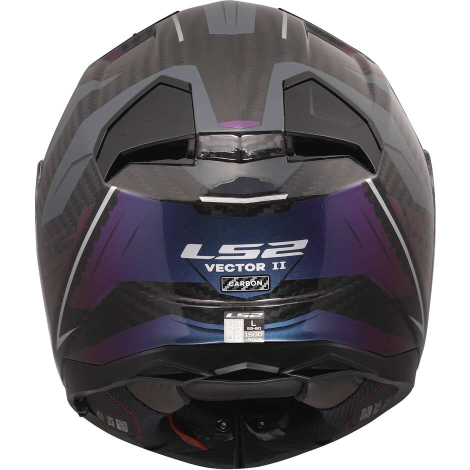 Casque moto intégral LS2 FF811 Vector II C Savage Chameleon Carbon