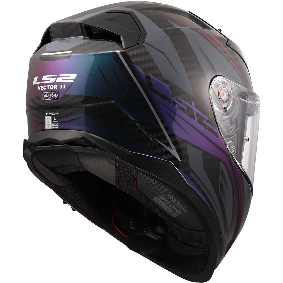 Casque moto intégral LS2 FF811 Vector II C Savage Chameleon Carbon
