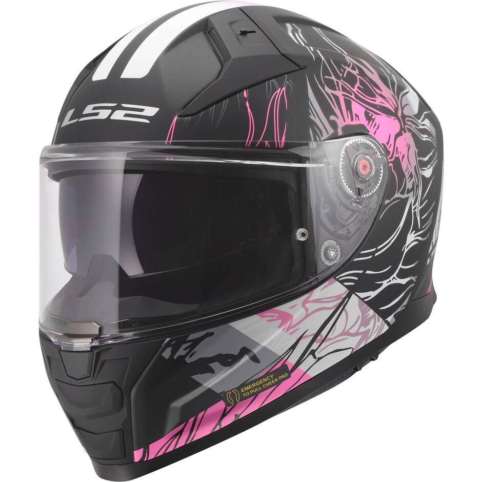 Casque moto intégral LS2 FF811 VECTOR II DARFLO en HPFC Noir Rose