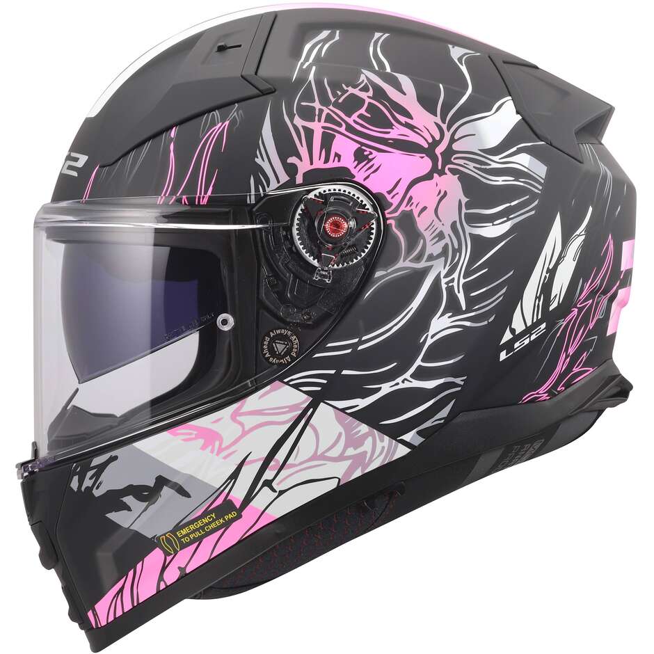 Casque moto intégral LS2 FF811 VECTOR II DARFLO en HPFC Noir Rose