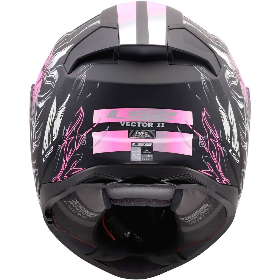 Casque moto intégral LS2 FF811 VECTOR II DARFLO en HPFC Noir Rose