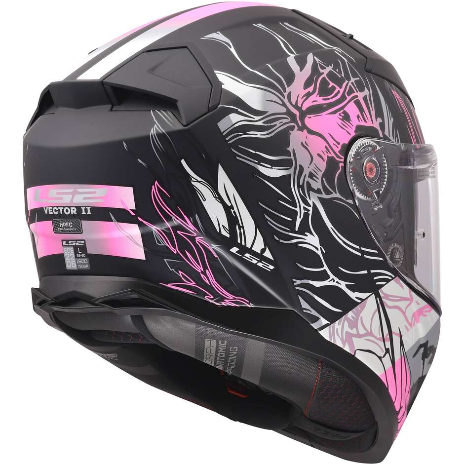 Casque moto intégral LS2 FF811 VECTOR II DARFLO en HPFC Noir Rose