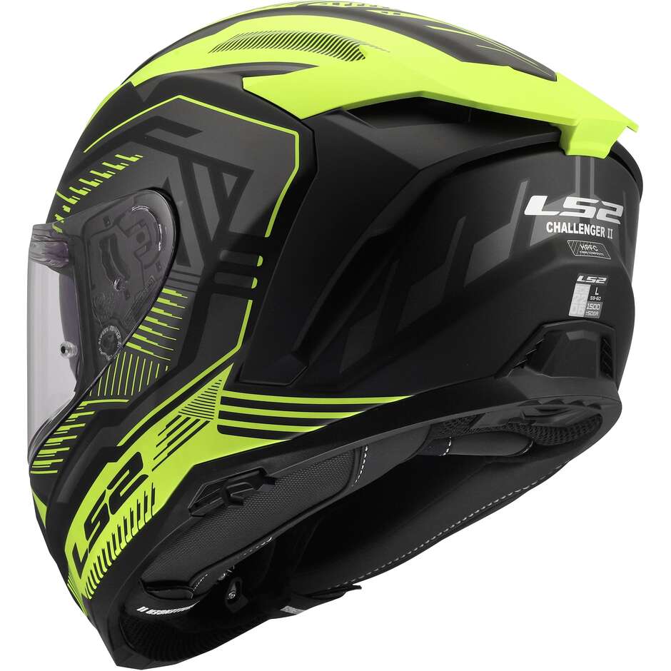 LS2 FF817 CHALLENGER II DRAVIX Integralhelm für Motorradfahrer, fluoreszierendes Gelb