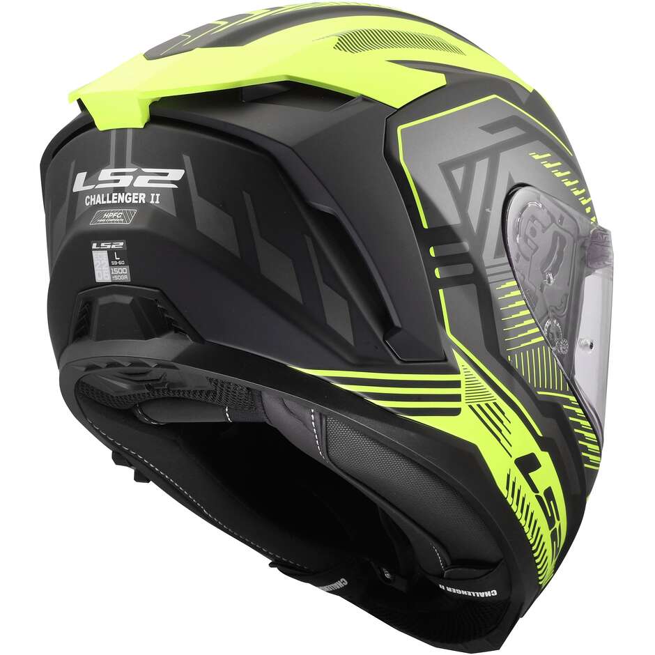 LS2 FF817 CHALLENGER II DRAVIX Integralhelm für Motorradfahrer, fluoreszierendes Gelb