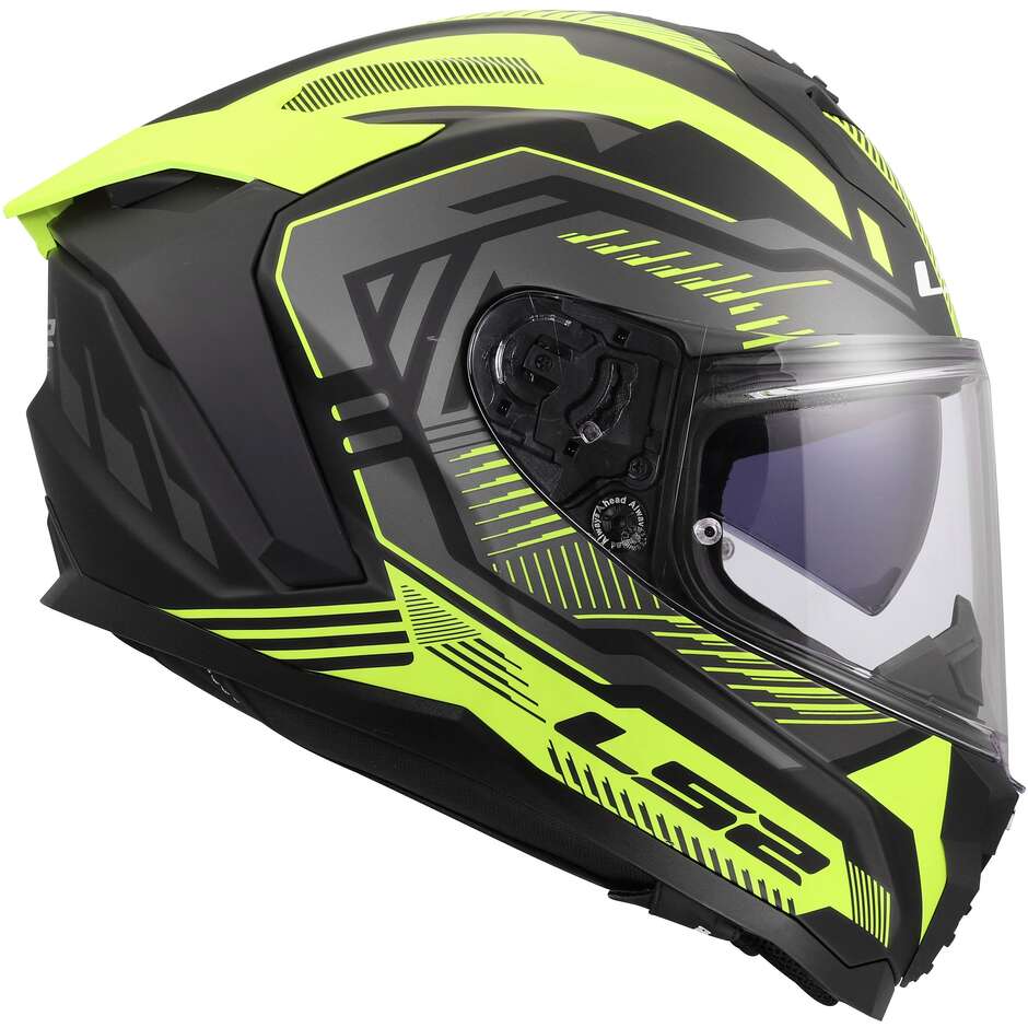 LS2 FF817 CHALLENGER II DRAVIX Integralhelm für Motorradfahrer, fluoreszierendes Gelb