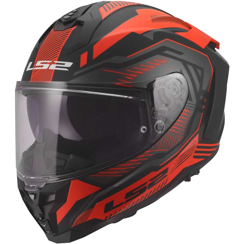 Casque moto intégral LS2 FF817 CHALLENGER II DRAVIX, rouge