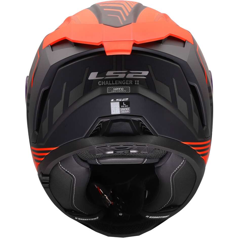 Casque moto intégral LS2 FF817 CHALLENGER II DRAVIX, rouge