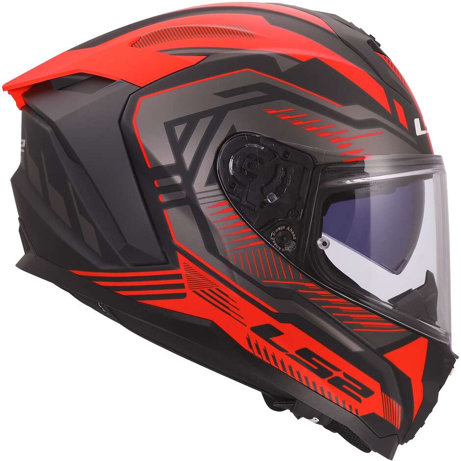 Casque moto intégral LS2 FF817 CHALLENGER II DRAVIX, rouge