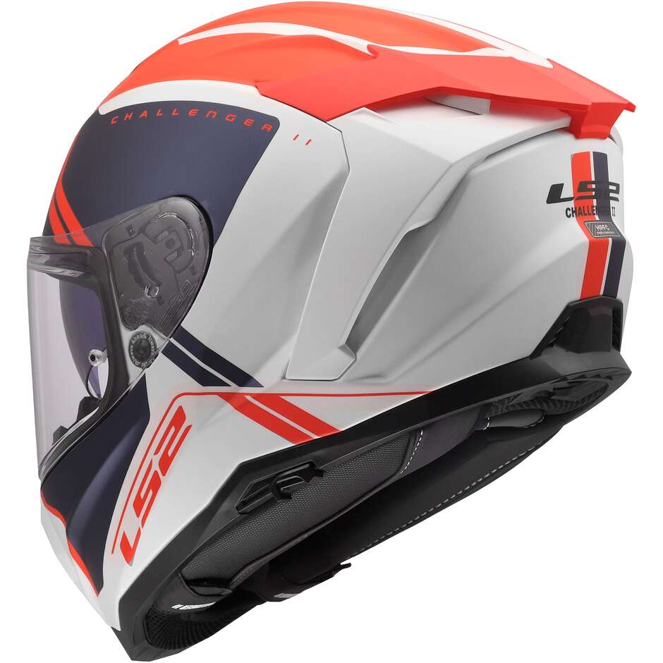Casque moto intégral LS2 FF817 CHALLENGER II TITAN Blanc Bleu Rouge