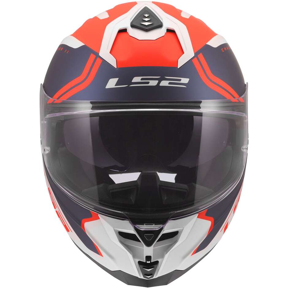 Casque moto intégral LS2 FF817 CHALLENGER II TITAN Blanc Bleu Rouge