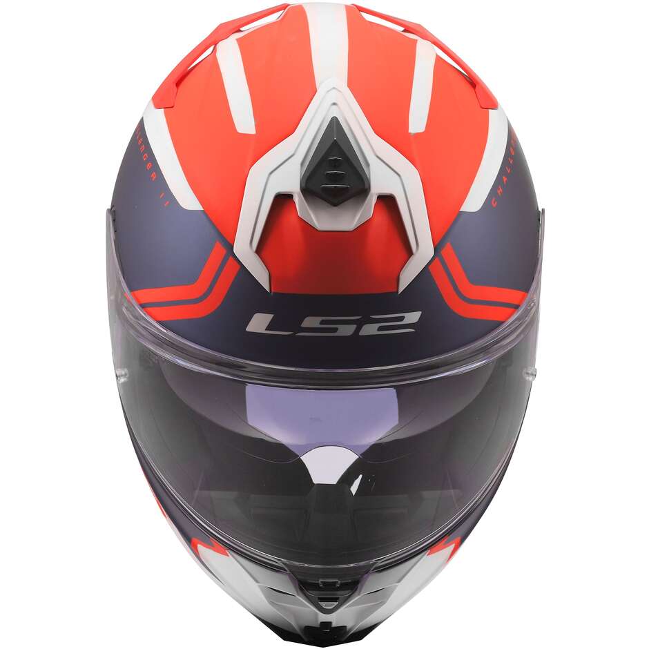 Casque moto intégral LS2 FF817 CHALLENGER II TITAN Blanc Bleu Rouge