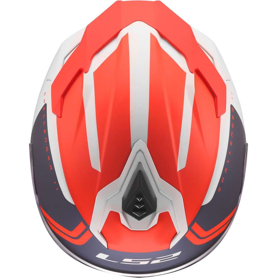 Casque moto intégral LS2 FF817 CHALLENGER II TITAN Blanc Bleu Rouge