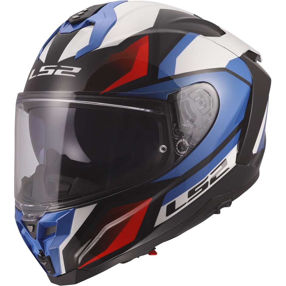 Casque moto intégral LS2 FF817 CHALLENGER II VIPER Blanc Bleu Rouge