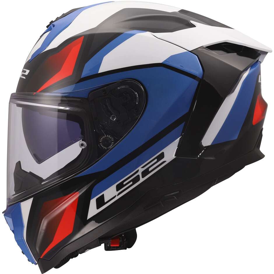 Casque moto intégral LS2 FF817 CHALLENGER II VIPER Blanc Bleu Rouge