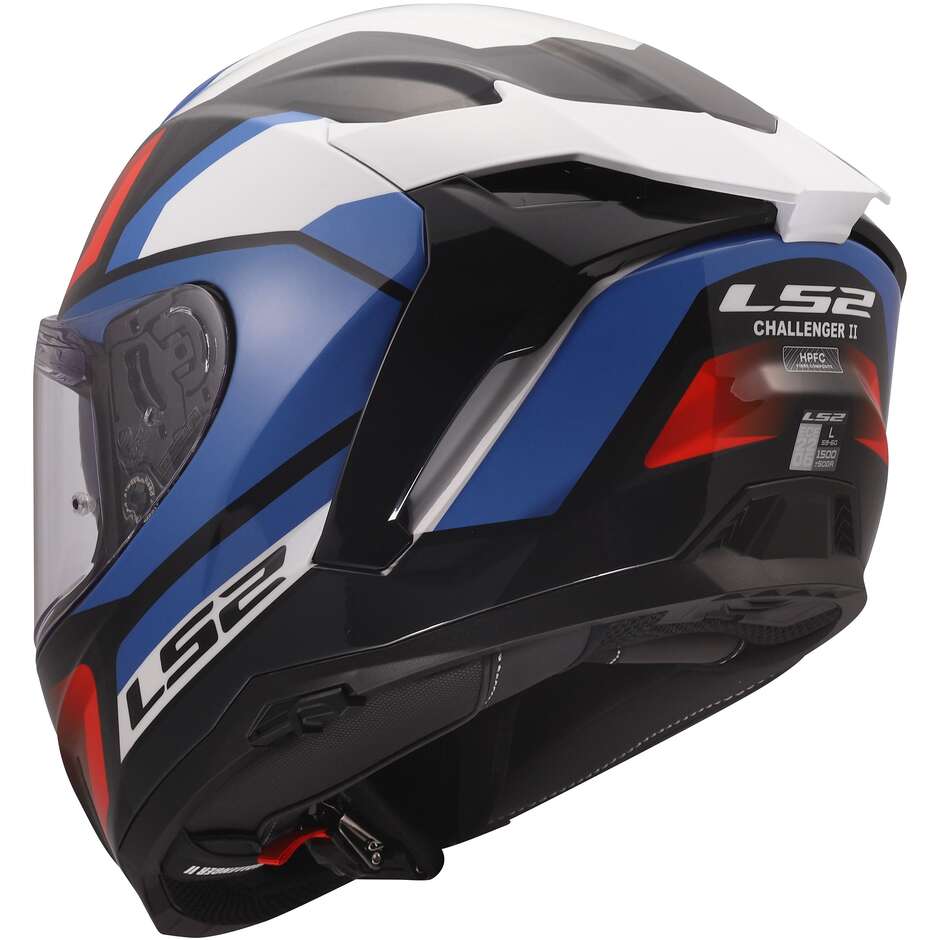 Casque moto intégral LS2 FF817 CHALLENGER II VIPER Blanc Bleu Rouge