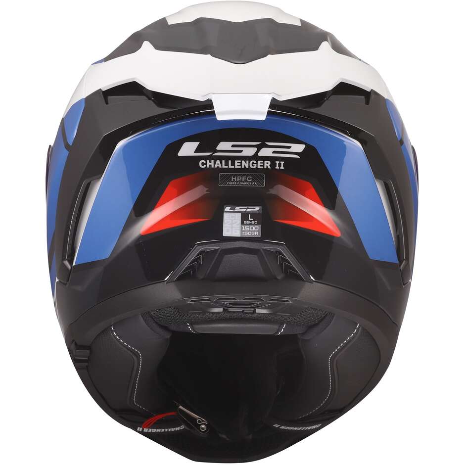 Casque moto intégral LS2 FF817 CHALLENGER II VIPER Blanc Bleu Rouge