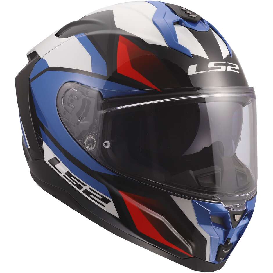 Casque moto intégral LS2 FF817 CHALLENGER II VIPER Blanc Bleu Rouge