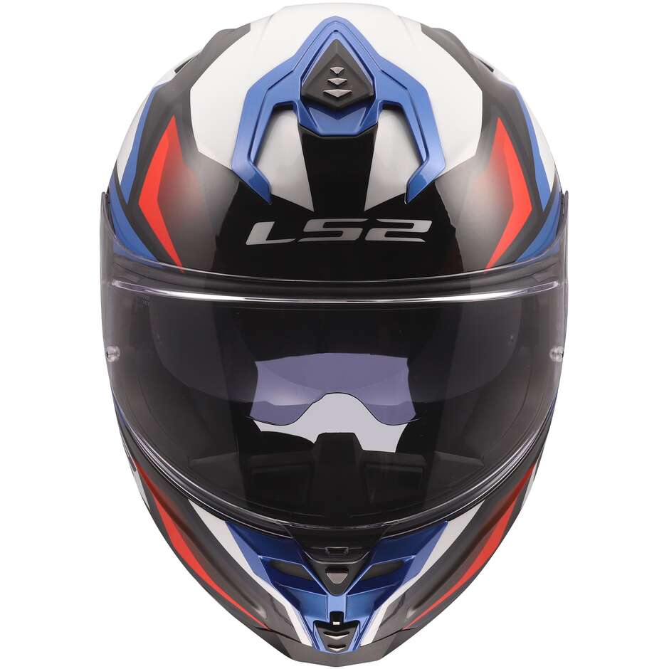 Casque moto intégral LS2 FF817 CHALLENGER II VIPER Blanc Bleu Rouge