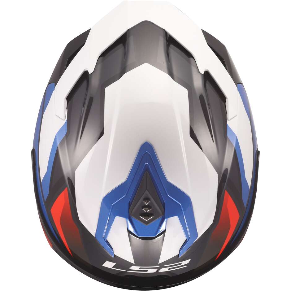 Casque moto intégral LS2 FF817 CHALLENGER II VIPER Blanc Bleu Rouge