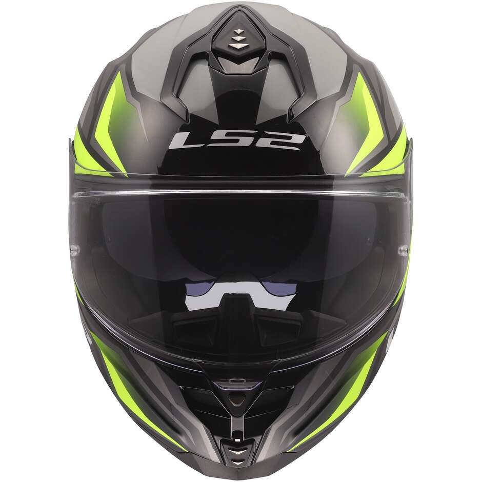 Casque moto intégral LS2 FF817 CHALLENGER II VIPER, gris, jaune fluo